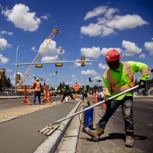 A photo of contractors hard at work